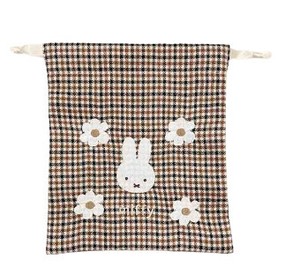 キルティングチェックシリーズ　巾着　ミッフィー/MIFFY