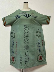 ハンドメイド　レトロ手ぬぐいワンピース