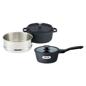 ジョイア ソースパン&蒸し器セット XC-24BK-KSS 5505-031