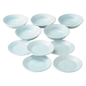 波佐見焼 青白磁凜水 唐草紋皿鉢10客揃 004-680M 5510-020