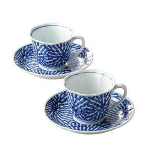 波佐見焼 タコ唐草絵(手描) 珈琲碗皿2客揃 007-243M 5360-021