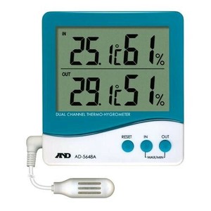 A&D 外部温湿度センサー付き温湿度計 デュアルチャンネル AD5648A