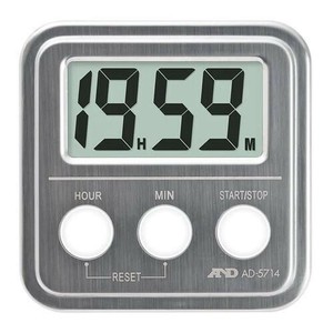 A&D 20時間タイマー ステンレストップ 大型液晶 マグネット 卓上スタンド 壁掛け AD5714