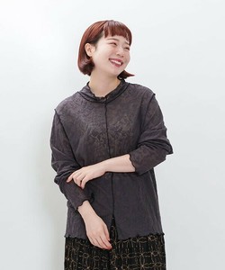 【2025秋冬新作】ジャガードシアーハイネックトップス 花柄 カットソー 長袖 レディース 大きいサイズ