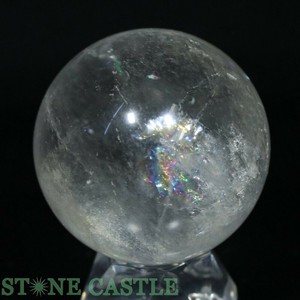 ☆一点物☆【置き石】丸玉 レインボー水晶 約48mm No.53 【天然石 パワーストーン】