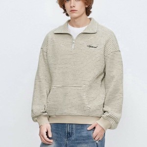 P23505 アメリカン レトロ カジュアル スタンドカラー スウェット メンズ パーカー 2025秋冬