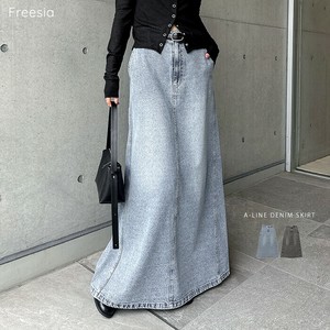 デニム ロング フレア スカート