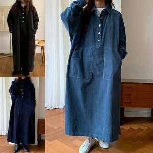 Casual Dress Corduroy Vintage