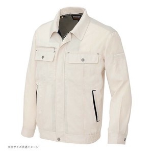 アイトス 長袖サマーブルゾン(男女兼用) ベージュ×ブラック 5L 5560