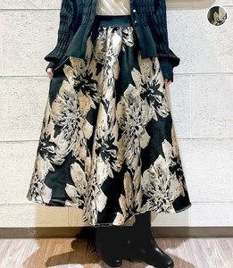 Skirt Floral Pattern Jacquard Skirt L size [2025 NEW]