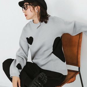 毛衣/针织衫 心形图案 女士 毛衣 长袖 圆领