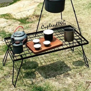 ＜人気商品＞早い者勝ち アウトドア折りたたみ金網テーブル キャンプ・ピクニック用 軽量携帯型