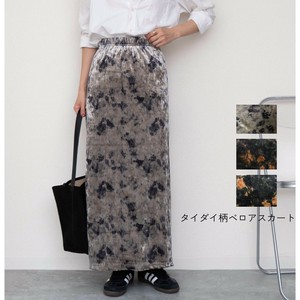 Pre-order Skirt Nuance Pattern Narrow Skirt Velour