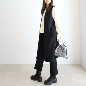 【2025新作】ポケットチュールロングベスト　ベスト　レディース  婦人服