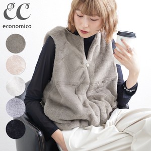 フェイクファー パールジップベスト　2025AW　Economico