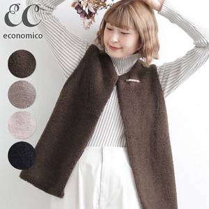 ◎パールピン付き◎ノーカラーボアベスト　2025AW　Economico