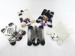 【お試しセット】フェルト・草食動物 アニマル コースター　5点セット