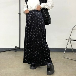 即納【2025新作】ベロア柄Iラインスカート　ナロースカート　ニュアンス　ロンスカ　ロングスカート　秋冬