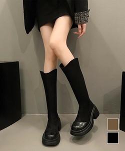 国内即納 ロングブーツ レディース スエード調