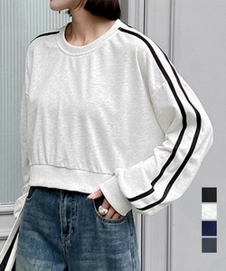 国内即納 サイドライン スウェットシャツショート丈