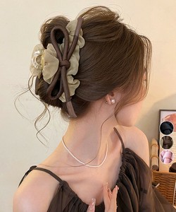 国内即納 リボンヘアクリップ大きめ バンスクリップ