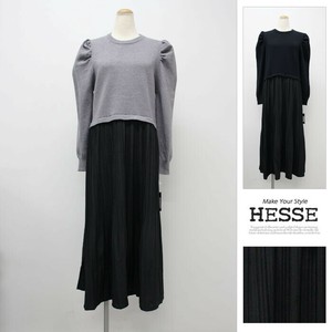 Casual Dress Contrast Panel Sleeve