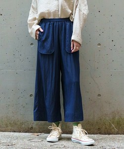 【2025秋冬新作】ウエストゴムワイドパンツ ボトムス 前ポケット付き レディース