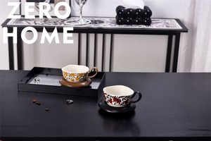 華やかなザクロ柄 カップ＆プレートセット ギフトに
