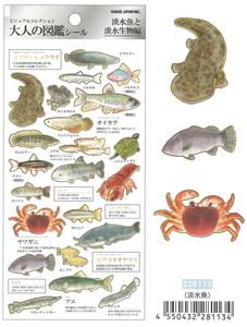 【2025年秋冬新作】【デコレーション】大人の図鑑シール　淡水魚　228113