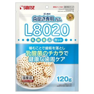 ［マルカン サンライズ］ゴン太の歯磨き専用ガム L8020乳酸菌入り カット 120g