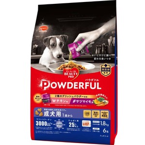 ［日本ペットフード］ビューティープロ犬パウダフル 成犬用 チキン味・サツマイモ味パウダー付き 1.8kg+6包