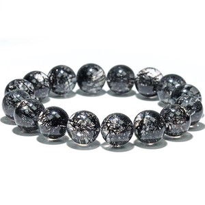 Gemstone Bracelet Rutile Quartz black 13mm