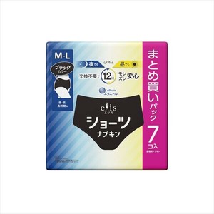 エリスショーツ　M〜L昼・夜　長時間用　ブラックカラー 【生理用品】