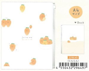 【2025年秋冬新作予約】【ジューシーなにんじん】ファスナー付き6ポケットクリアファイル　229649