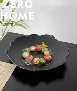花縁付き単色陶器 果物・お菓子共用皿 デザート向け 家庭用食器