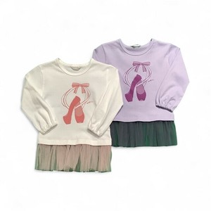 Kids' 3/4 Sleeve T-shirt Ballet Shoes 100 ~ 140cm Made in Japan