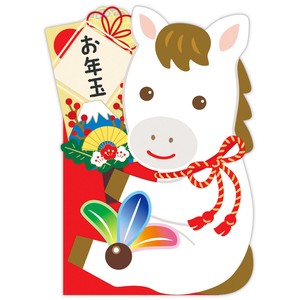 ダイカット 羽子板うま【年賀ポチ袋・お年玉袋｜1柄3枚入り】