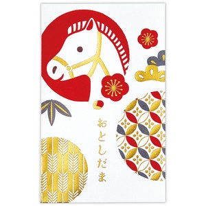 箔 吉祥紋うま【年賀ポチ袋・お年玉袋｜1柄3枚入り】