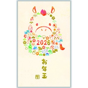 箔 小物模様うま【年賀ポチ袋・お年玉袋｜1柄3枚入り】