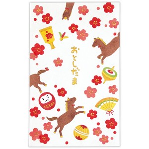 箔 梅小物囲みうま【年賀ポチ袋・お年玉袋｜1柄3枚入り】