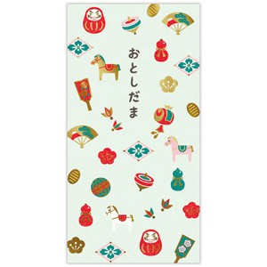 箔 正月柄うま【年賀ポチ袋・年賀祝儀封筒・お札用お年玉袋｜1柄2枚入り】