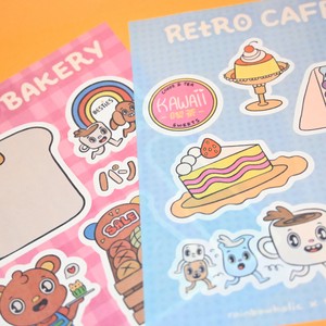 Rainbowholic x Tazdaunicorn レトロカフェ＆ベーカリーシールセット