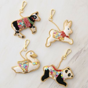 【東京かんかん】ザリ刺繍キーホルダー アニマル 動物