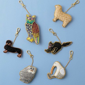 【東京かんかん】ザリ刺繍キーホルダー TROPICAL トロピカル アニマル 動物