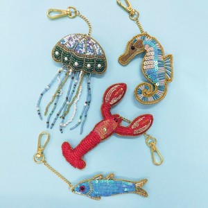 【東京かんかん】ザリ刺繍キーホルダー OCEAN オーシャン 海の生き物 アニマル 動物