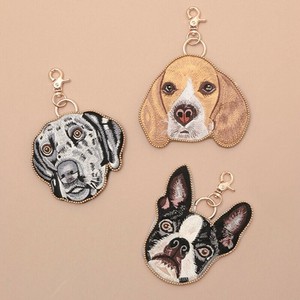 【東京かんかん】ビーズ刺繍キーポーチ ドッグ 犬 ハンドメイド