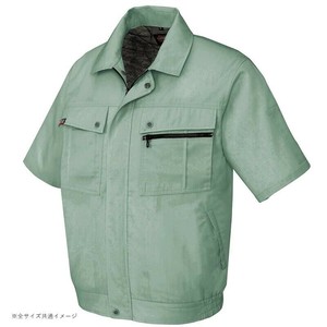 アイトス 半袖ブルゾン(無地)(男女兼用) アースグリーン M 5591