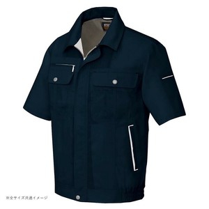 アイトス 半袖ブルゾン(男女兼用) ブラック×シルバーグレー M 5561