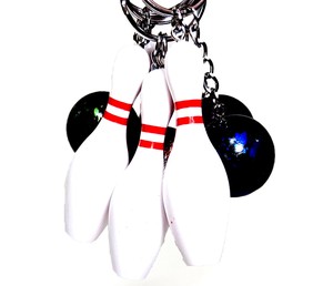 ボウリングのピンとボールのキーホルダー【ボウリングキーチェーン】