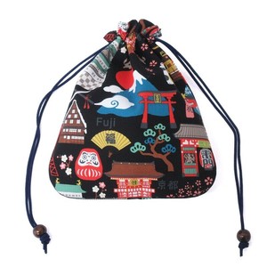 日本製 日本柄プリント 中巾着 2色アソート No.303-708